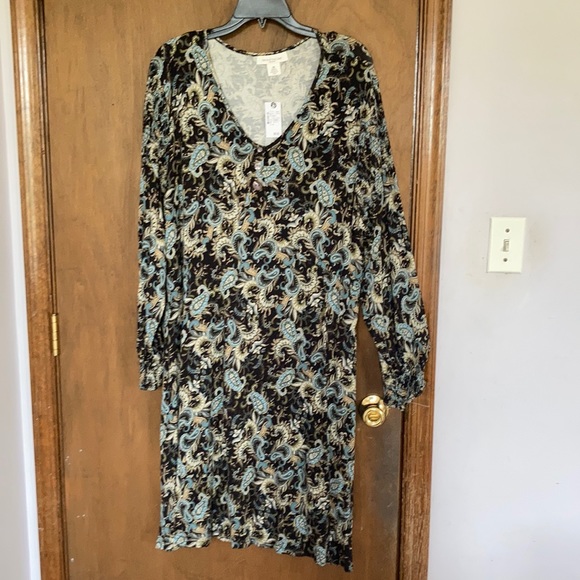 Skyes the Limit floral print smock detail dress soft w stretch boho 3X - Picture 10 of 17
